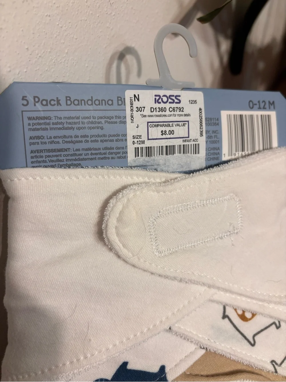 Blue and Tan Baby Bandana Bib Set